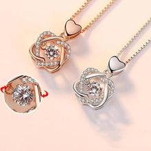 Charger l&#39;image dans la galerie, Collier forme de coeur serti de rose