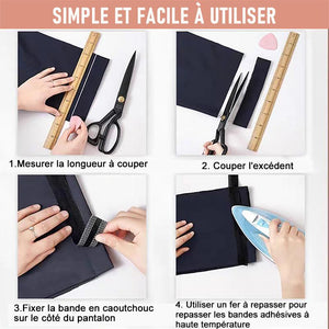 Bord Raccourci de Pantalon Auto-Adhésif