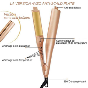 Fer à lisser et Fer à friser-2 en 1 - ciaovie
