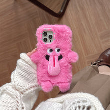 Charger l&#39;image dans la galerie, Langue drôle qui sort étui de téléphone portable en peluche pour iPhone
