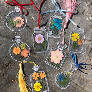 🌸Signets de fleurs séchées transparentes
