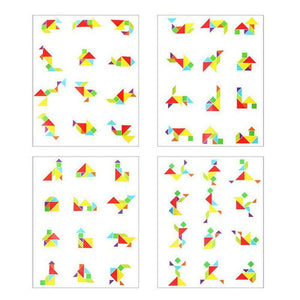 Magnétique Tangram Jeu Puzzle Coloré en Bois - ciaovie