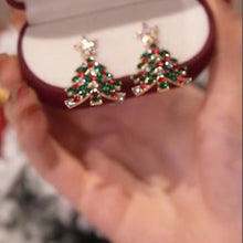 Charger l&#39;image dans la galerie, Boucles D&#39;oreilles Tiges Sapin De Noël