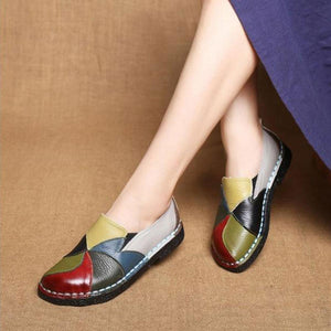 Ciaovie Casuel Confort Chaussures Plates en Cuir pour Femmes - ciaovie