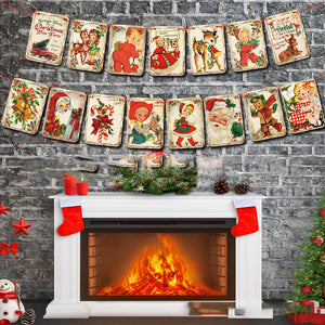 Bannière de Noël de style vintage