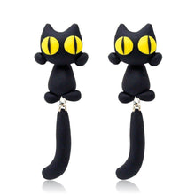 Charger l&#39;image dans la galerie, Boucles d&#39;Oreilles Uniques Chat Yeux Jaunes
