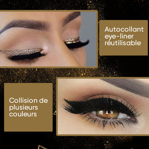 Autocollants imperméables et réutilisables pour eye-liner et cils