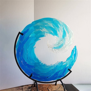 Sculpture En Verre Fusionné Ocean Wave
