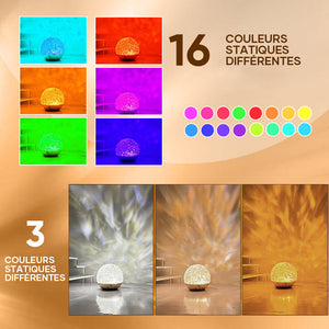 Lampe d'ambiance à projection dynamique de vagues d'eau