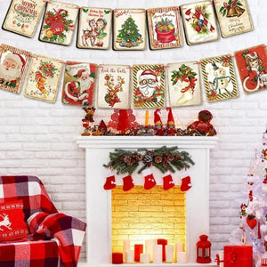 Bannière de Noël de style vintage