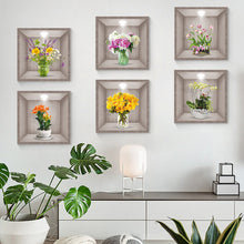 Charger l&#39;image dans la galerie, Autocollant mural vase fleurs 3D