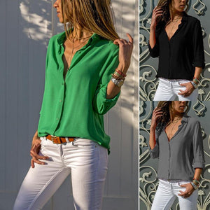 Dames T-shirt Décontracté en Mousseline de Soie - ciaovie