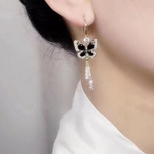 Charger l&#39;image dans la galerie, Boucles d&#39;Oreilles Pampille Papillon Cristal