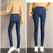 Charger l&#39;image dans la galerie, Leggings en Denim Doublé de Peluche