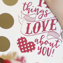 Charger l&#39;image dans la galerie, Avent à gratter de la Saint-Valentin &quot;14 choses que j&#39;aime ou que nous aimons chez toi&quot;.