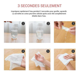 Serviette de Compression Jetable en Coton Portable - ciaovie