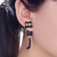 Charger l&#39;image dans la galerie, Boucles d&#39;Oreilles Uniques Chat Yeux Jaunes