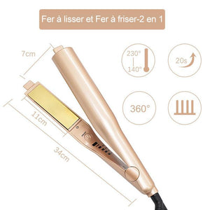 Fer à lisser et Fer à friser-2 en 1 - ciaovie