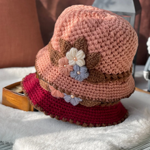 Charger l&#39;image dans la galerie, Chapeau en laine tricoté à fleurs épaisses pour femmes