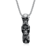 Charger l&#39;image dans la galerie, See No Evil Skulls Collier pour homme