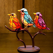 Charger l&#39;image dans la galerie, Ornements en Verre Teinté Oiseaux sur Branches