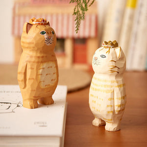 Ornement chaton sculpté en bois