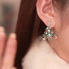 Charger l&#39;image dans la galerie, Boucles D&#39;oreilles Tiges Sapin De Noël