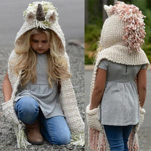 Charger l&#39;image dans la galerie, Bonnet Écharpe Licorne en Tricot - ciaovie