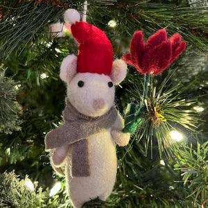 Décoration en feutre pour souris à fleurs