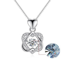 Charger l&#39;image dans la galerie, Collier forme de coeur serti de rose
