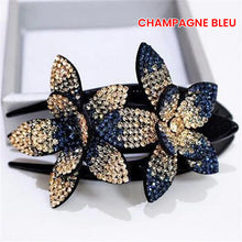 Charger l&#39;image dans la galerie, Pince à Cheveux Double Fleur Strass