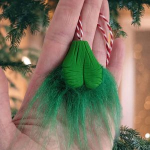Décoration de Noël drôle de boule de fourrure verte