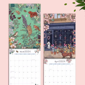 Calendrier mural des animaux 2024