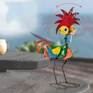 Statue drôle de coq de jardin
