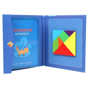 Magnétique Tangram Jeu Puzzle Coloré en Bois - ciaovie