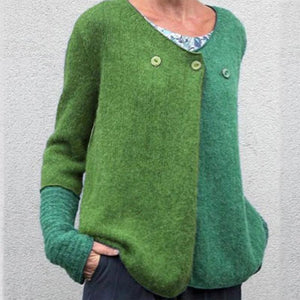 Pull en Tricot de Couleur Contrastée