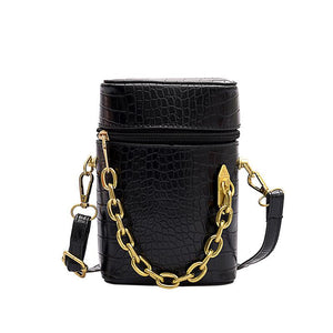 Petit Sac à Bandoulière Chaîne en Motif de Crocodile - ciaovie