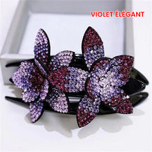 Charger l&#39;image dans la galerie, Pince à Cheveux Double Fleur Strass