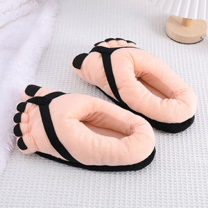Pantoufles en peluche à pied amusantes