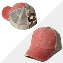 Charger l&#39;image dans la galerie, 2020 Nouvelle Casquette en Maille Croisée pour Cheveux en Queue de Cheval