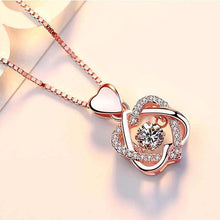 Charger l&#39;image dans la galerie, Collier forme de coeur serti de rose