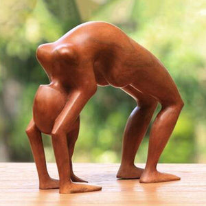Sculpture de Yogi en bois