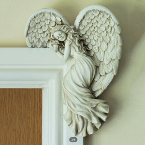 Décoration cadre de porte ailes d'ange en résine