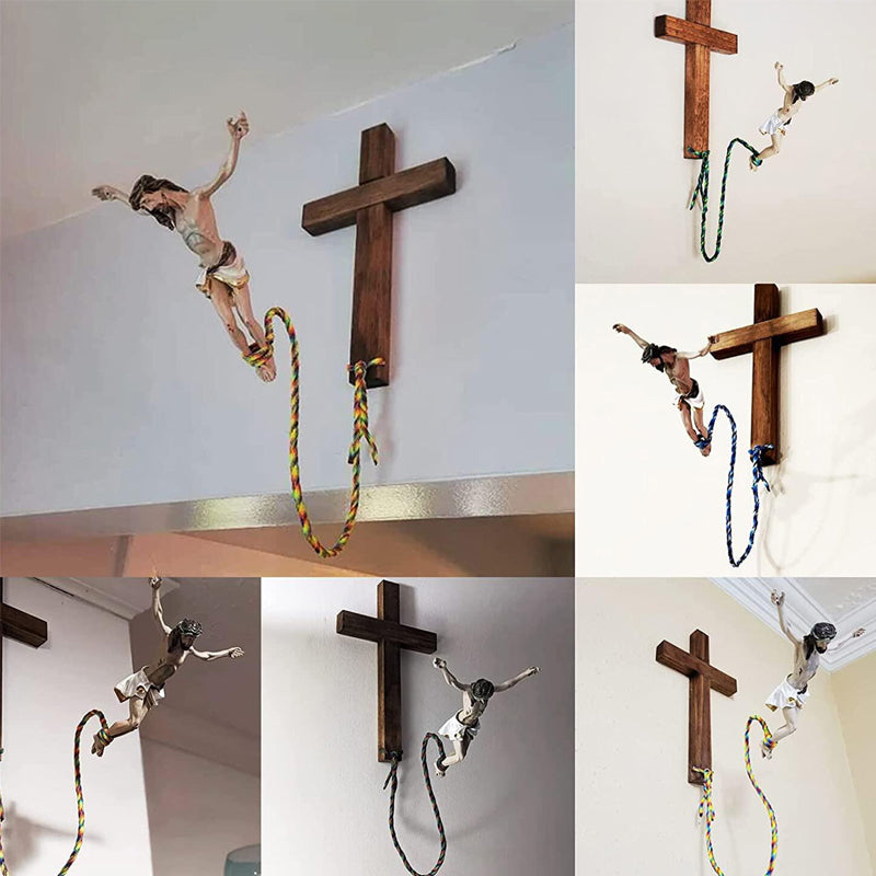 Décoration religieuse de Jésus de saut à l'élastique