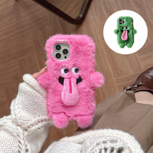 Charger l&#39;image dans la galerie, Langue drôle qui sort étui de téléphone portable en peluche pour iPhone