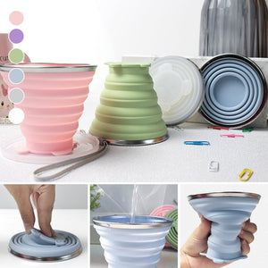 Tasse en silicone portable pour les voyages