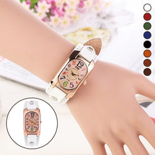 Charger l&#39;image dans la galerie, Montre pour Femme Vintage en Cuir et Pierre à Quartz