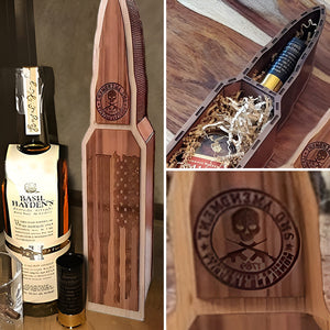 Coffret cadeau vin rouge en bois