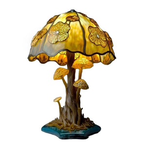 Lampe de Table en Verre Teinté de Série Végétale