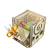 Charger l&#39;image dans la galerie, Bol à fil en bois tout-en-un – Outil de tricot multifonctionnel
